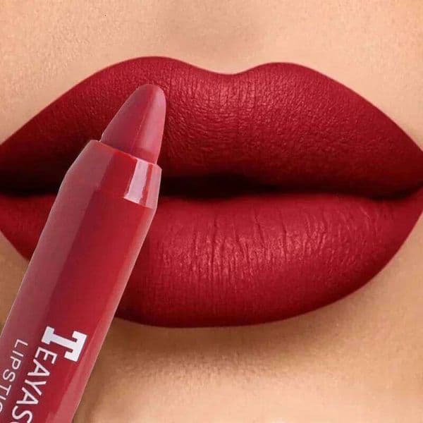 12 Colors Velvet Matte Lipstick Pen Cosmetics Waterproof Lasting Nude Crayon Lipsticks Non Sticky Brown Lip Liner Pencil Makeup W260311