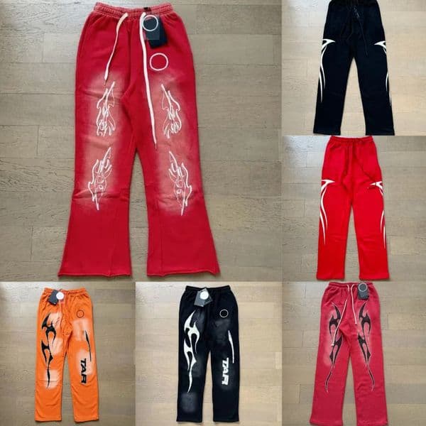 Men's Pants Designer Pant Cotton Letter Printed Wash Distress High Street Y2k HS Street Casual Loose Pants Men Pants
