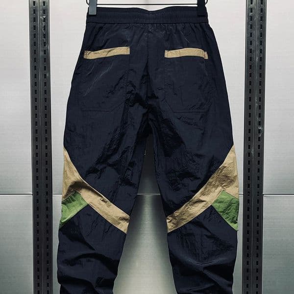 Men's Casual Pants Patchwork Color Thickened Unique Slim Fit Cuffed Autumn/winter Men's Designer Pants Trendy Stretch Pants