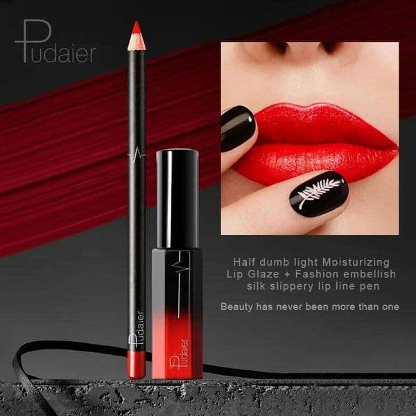 2 in 1/Set Hot Matte Velvet Gloss Lip Liner Pencil Makeup Waterproof Lasting Contour Liquid Lipstick Lipliner Kit Cosmetic Z260311
