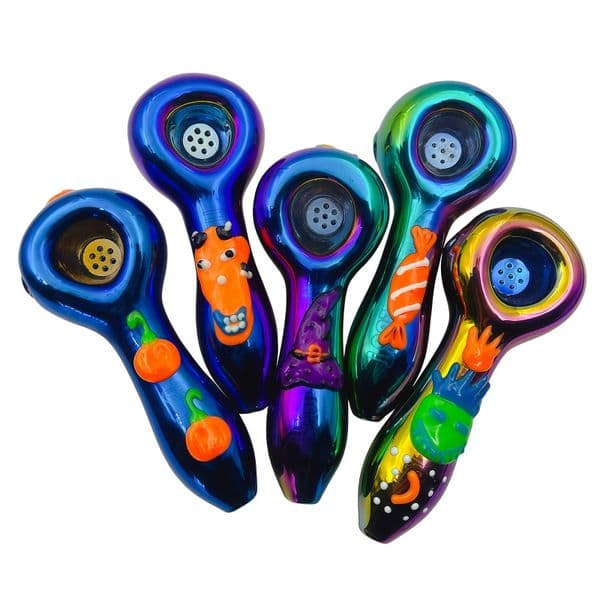Glow In Dark Glass Oil Burner Scorpion Hand Pipes Luminous Smoking Pipe smoke accessory