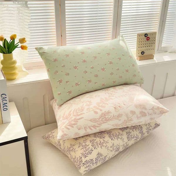 1pc Floral Flower Printed Pillowcase 48x74cm INS Style Cover Skin-friendly Pillow Sham 26Y0311