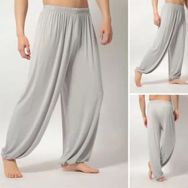 Pure Color Loose Straight Pants Men Sweatpants Modal Casual Spring Long Trousers Men Sports Yoga Pants Trendy Dance Clothing 260305