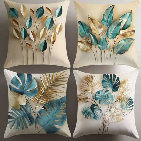 Leaf Patterned Pillowcase for Home ,Sofa bedroom cushion cover, single-sided printing, without pillow core 26Y0311