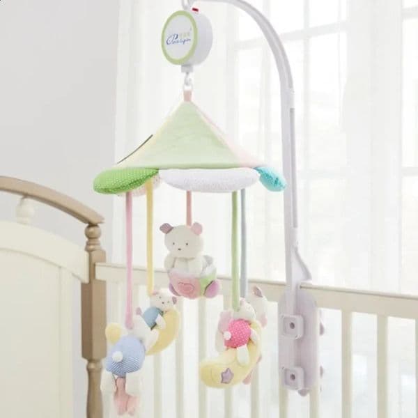 Crib Mobile Bed Bell Baby Mobile Rattles Toys Soft Felt Astronaut Sky born Music Box Hanging Toy Crib Bracket Baby Gifts Toys 260306
