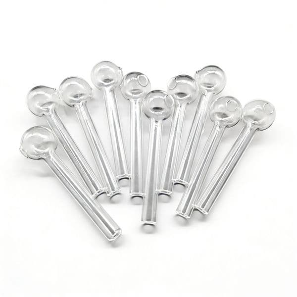 30mm ball Oil Burner Pipes Smoking Pipe with clear Mouthpiece Glass Pipe 10cm 12cm 14cm Long