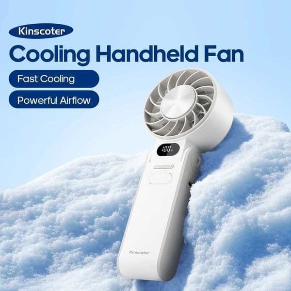 Multifunctional Handheld Cooling Fan 100 Wind Speeds Adjustable Foldable Outdoor Portable Fan 3600mAh LED Display with Lanyard X260311