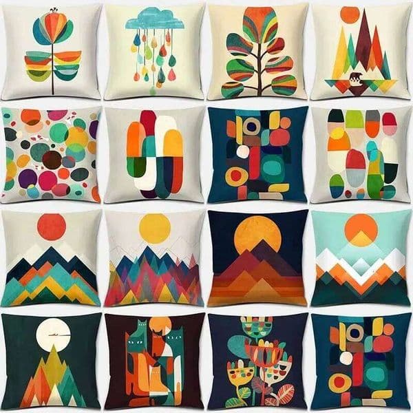 Creative Geometric Colorful Pattern Interior Decoration Office Living Room Home Pillowcase 26Y0311