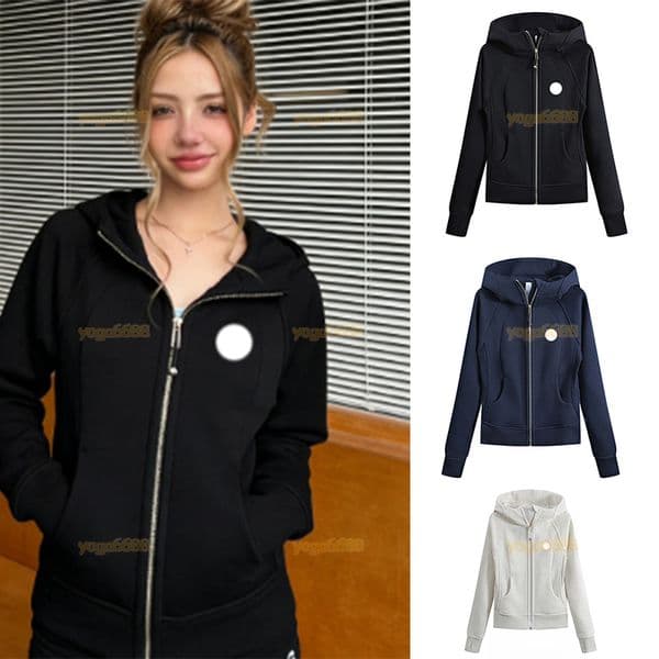 Designer Yoga Jacket High Neck Hooded Fleece Coat Women's Slim Fit Slimming Yoga Running Long Sleeve Fitness Top