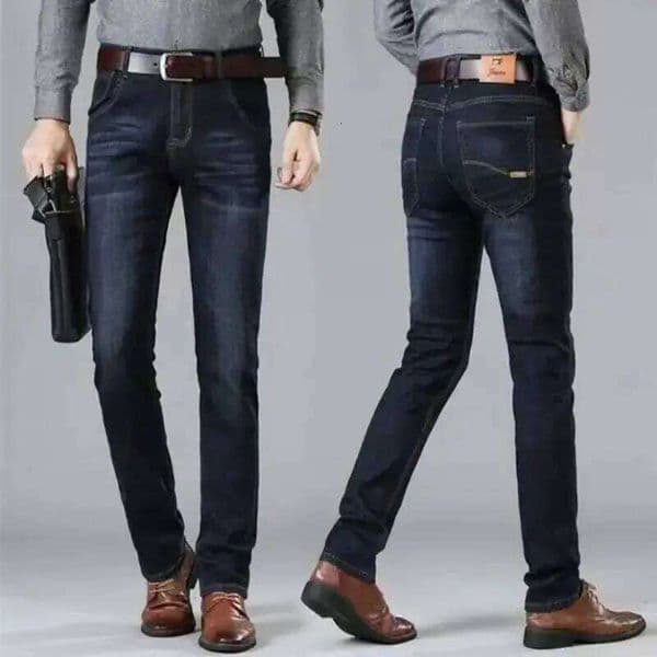 2025 New Fashion Men's Casual Black Blue Cotton Regular Jeans Classic Style Male Denim Trousers Plus Size Stretch Slim Fit Pants C260310
