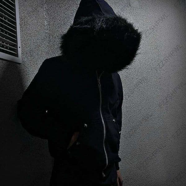 Rivet design Rock Gothic Dark Faux Fur Collar Y2K Zip up hoodie Streetwear Chic Zipper Hoodie sweatshirt Punk Hip Hop Pullover C260311