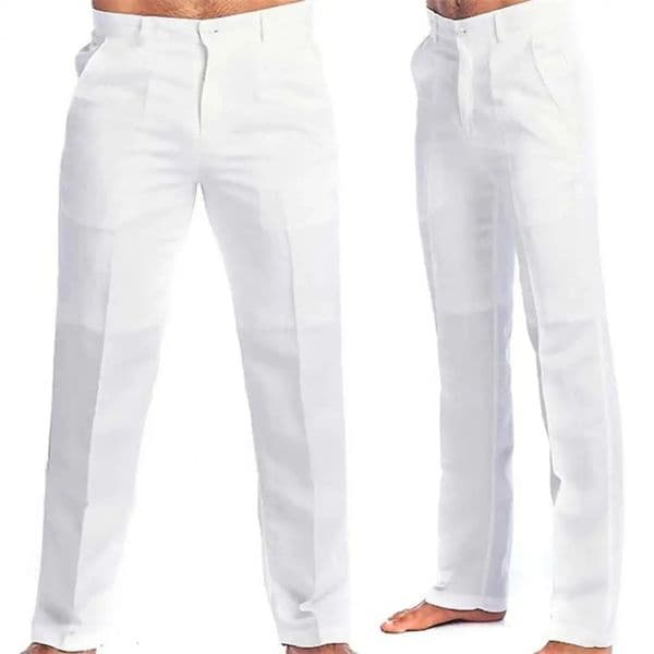 Mens Stand Pocket Casual Linen Pants Solid White Gray Trouser Plus Size 3xl Mens Elegant Fashion Sweatpants Men Streetwear 260305