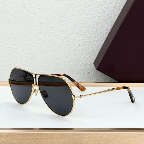 New TF Rickie TF1281 Eyewear TOP Quality Designer Sunglasses Fashion Luxury Classic Metal Frame Sunglasses UV400 for Men Women With Original Box Size 63-10-135