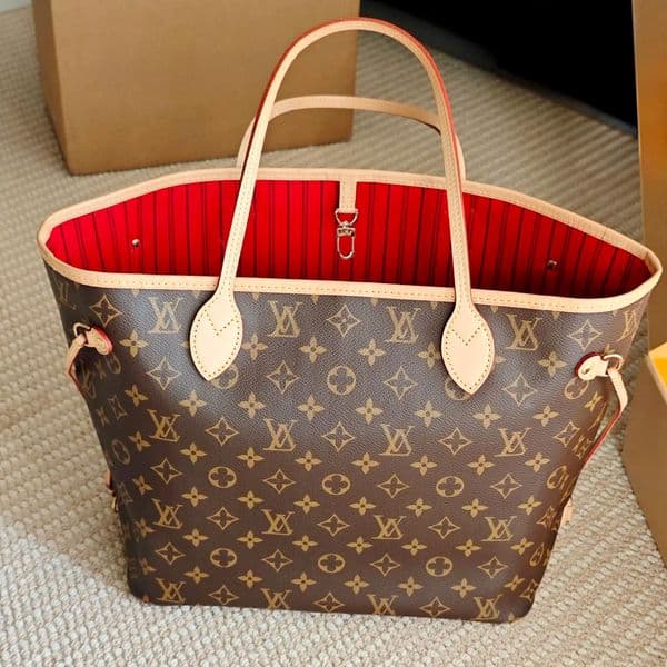 Tote Designer BagTote Bag Designer Shoulder Bag Neverful MM Leather Womens Large Luxury Handbag With Mini Purse Classic Flower Checked Bag 10A