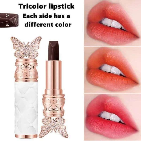 Long Lasting Velvet Lipstick Butterfly Shape Waterproof Matte Gloss 3 In 1 Non Stick Moisturizing Lip Makeup Cosmetics W260311