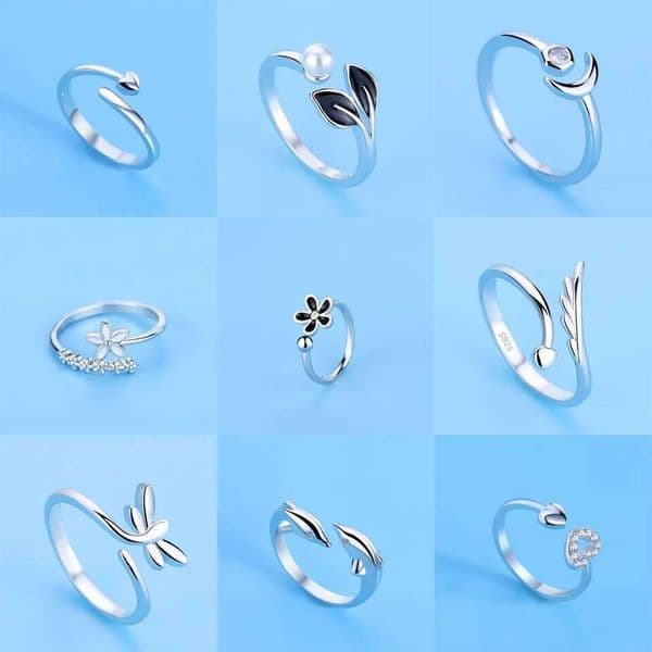Hot 925 Sterling Silver Ring AAA Zircon Adjustable Simplicity Fashion Exquisite Women Jewelry Accessories Wedding Party Gift