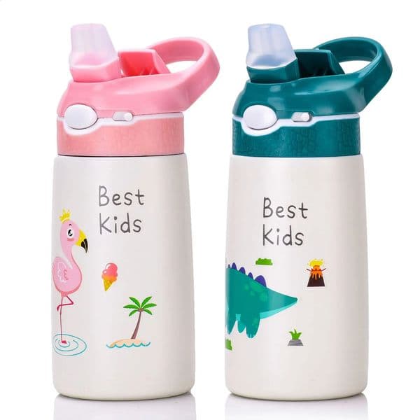 400ML ren Thermos Water Bottle s Thermos Mug Duck Billed Straw 316 Stainless Steel Vacuum Flasks Tumbler Thermo Cup 260306