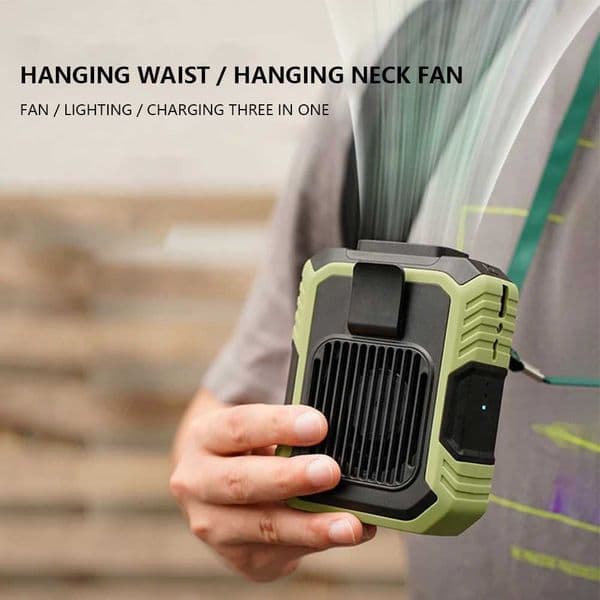 Portable Mini Waist Fan 3 Speed 4000mAh Wearable Personal Fan Emergency Mobile Power Belt Fan for Jobsite/Farm/Traveling/Fishing X260311