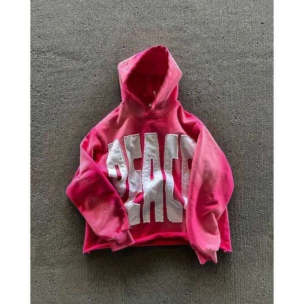 2024 High Street Trend Vintage Alphabet Embroidery Hoodie for Men Y2k Goth Harajuku Fashion Coat Couple Casual Loose Sweatshirt C260311