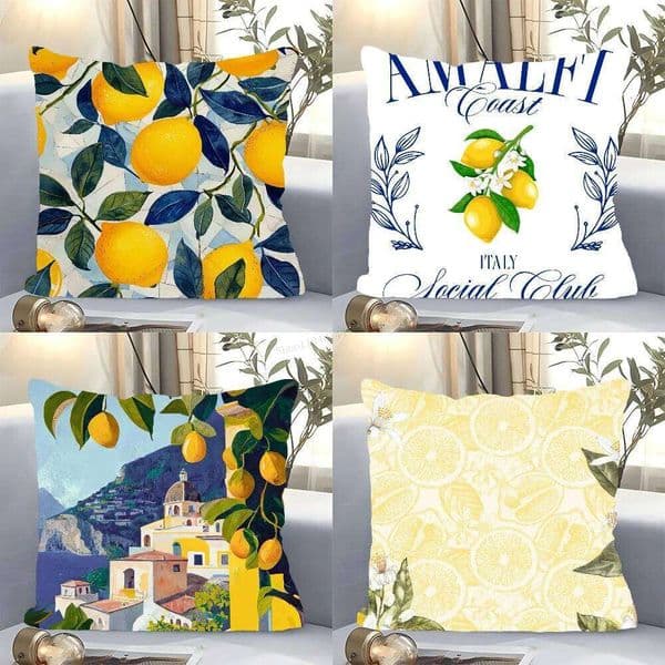 Pillow Case Lemon Case Square Pillow Bedroom Sofa Leisure Comfort Cushion Car Living Room Home Decoration 40X40 26Y0311