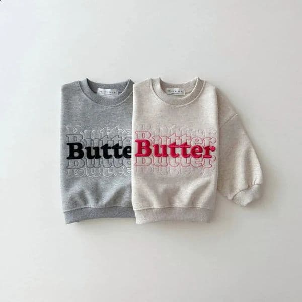 2025 Autumn Children Sweatshirt Girls Letter Embroidery Pullover Tops Cotton Kids Boys Long Sleeve Casual Sweatshirt 260305