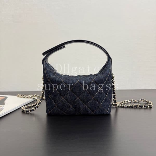 Classic Clutch with Chain Bag Mirror quality designer bag 21.5CM handbag Denim Shoulder Bag Luxury crossbody bag with gift box 26PAP4386A