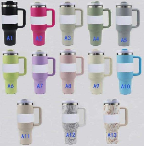 40oz Mug Tumbler With Handle Insulated Tumblers Lids Straw 40 oz Stainless Steel Coffee Termos Cup ready to ship Vacuum Insulated Water Bottles
