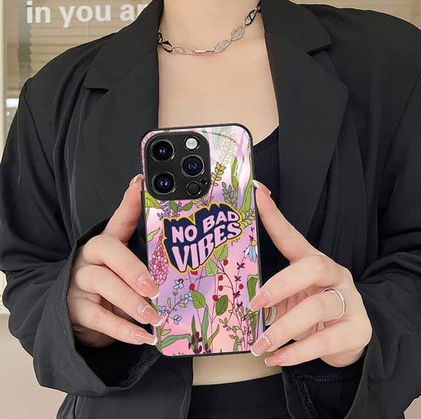 Glass Back Phone Case For Iphone 16 15 14 13 Pro 12 11 Max Plus 16Pro Painted Butterfly 16Promax Phone Case 15Pro Creative 15Promax Hard 14Promax Cover 13Pro 12Pro Shell
