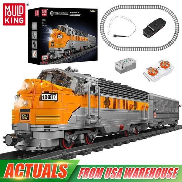 Mould King 12018 Technical Train Toys The RC USA EMD F7 WP Diesel Locomotive Building Block Brick Assembly Kids Christmas Gift X260311