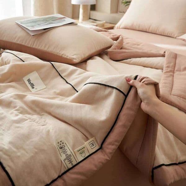 Customizable ins wind-washed cotton summer air conditioner quilt four-piece set S26