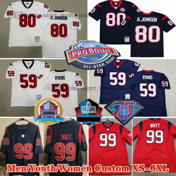 2006 Custom DIY S-6XL 59 DeMeco Ryans Throwback Jersey 80 Andre Johnson 99 J.J. Watt 55 Jerry Hughes 10 DeAndre Hopkin Arian Foster 29 Hall 24 Joseph 25 Desmond
