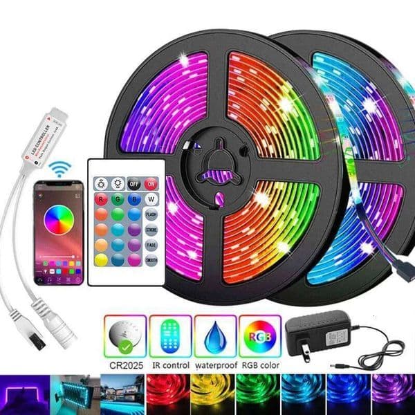 30leds/m 5050 Led 5M LED Strip Light ribbon 15M 20M 30M rgb led diode tape Bluetooth Controller power adapter for Home S260311