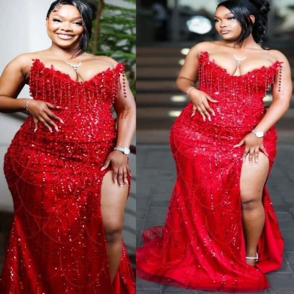 2026 Dark Red Prom Dresses Mermaid Sweetheart Sequined Lace Crystal Beading Sleeveless Floor Length Side Split Party Dress Formal Evening Gowns Sweep Train