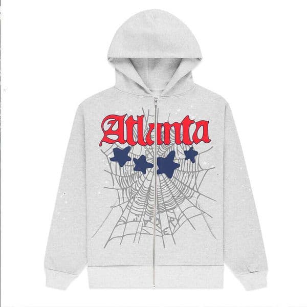 Fall/Winter Hooded Sports Sweatshirt Y2K Streetwear Aesthetic Spider Print Cross-Border Wholesale INS Jacket
