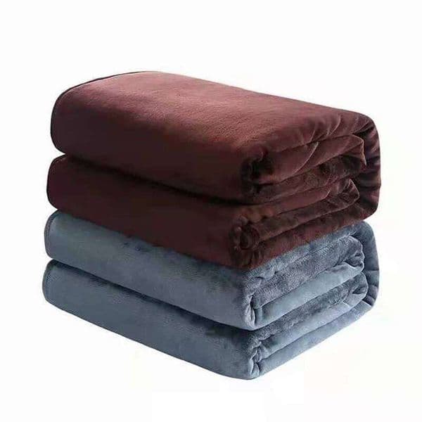 Winter Flannel Blankets For Beds 230Gsm Solid Blue Soft Warm Thin Coral Fleece Bedspread Sofa Cover Faux Fur Plaid Blanket S26