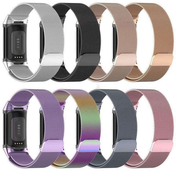 Fitbit Charge 5 stainless steel strap Smart Watch magnetic loop mesh bracelet wristband
