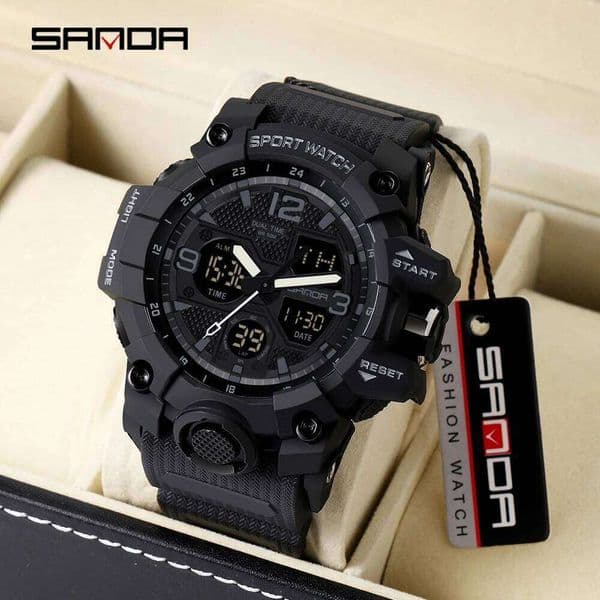 SADNA 6030 Top Outdoor Sports Dual Display Waterproof LED Student Electronic Watch 2025