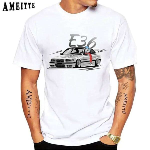 Vintage Skull Drive German E28 M5 E30 E36 E90 E46 Car Premium T-Shirt New Summer Men Short Sleeve Hip Hop Boy Casual White Tees H260311