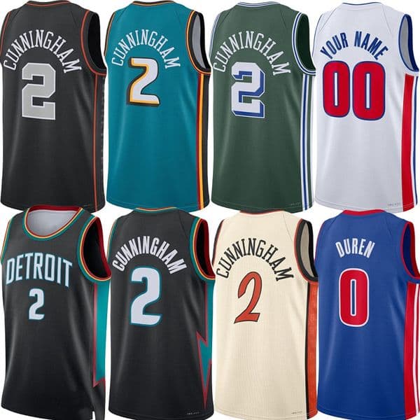 25 26 Cade Cunningham Basketball Jerseys Piston Ausar Thompson Jalen Duren Isaiah Stewart Tobias Harris Ronald Holland Caris LeVert Huerter City Custom Jersey
