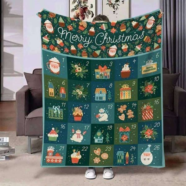 Christmas Flannel Throw Blanket Super Soft Cozy - Perfect Gift for Her | Sofa Nap Home Bedding S26