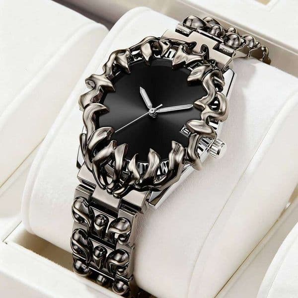 Stainless Steel Watch 40mm Creative Quartz Movement Clock Casual Sports Waterproof Men Mechanical Wind Military Wristwatches