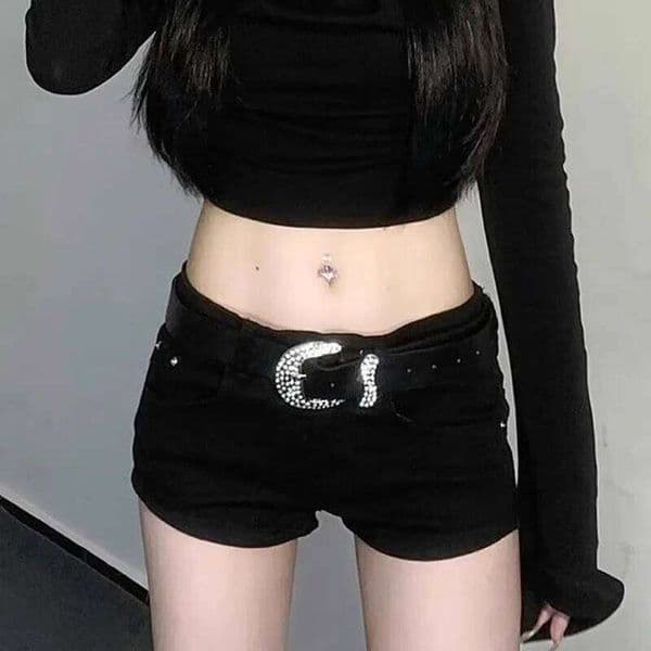 Black Denim for Women New European Style Trendy Summer Mini Shorts Female Sexy Sheath Night Club Slim Ultrashort Jeans Z260311 W260416