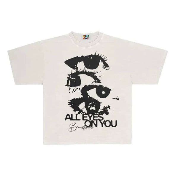 SKADE Floral Print T-Shirt Loose Casual Short Sleeve Unisex Couple Tops Artist Creative Letter Design Shirt Q260312