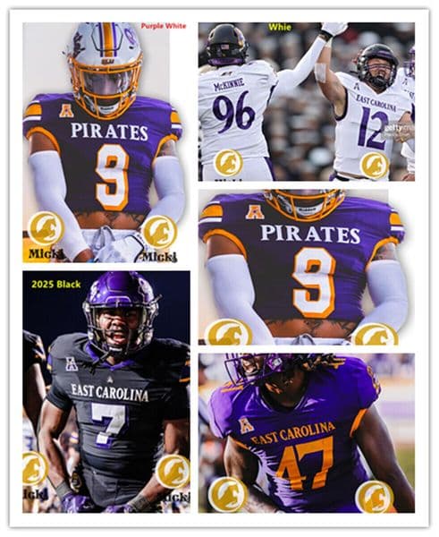 Yannick Smith East Carolina Pirates jersey 62 Jimarion McCrimon 53 Panda Askew 77 Cooper Trnavsky 6 Desirrio Riles ECU Football jerseys Custom Stutcged