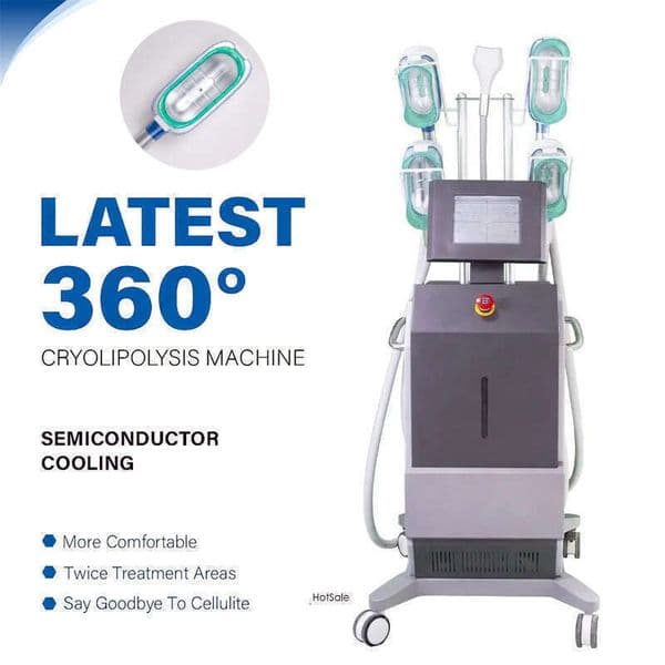 Professional 5 In 1 Cryolipolysis Body Slimming 360 Cryotherapy Fat Dissolving Anti-Cellulite Skin Tightening Double Chin Treatment Cryo Machine