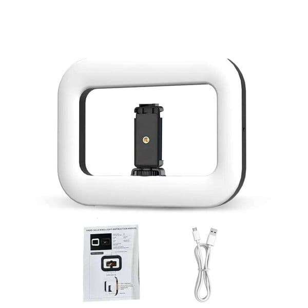 EFF Rings Selfie Rechargeable Cell Light Handheld Phone Stabilizer with Phones Holder for Video Recording 26W0312