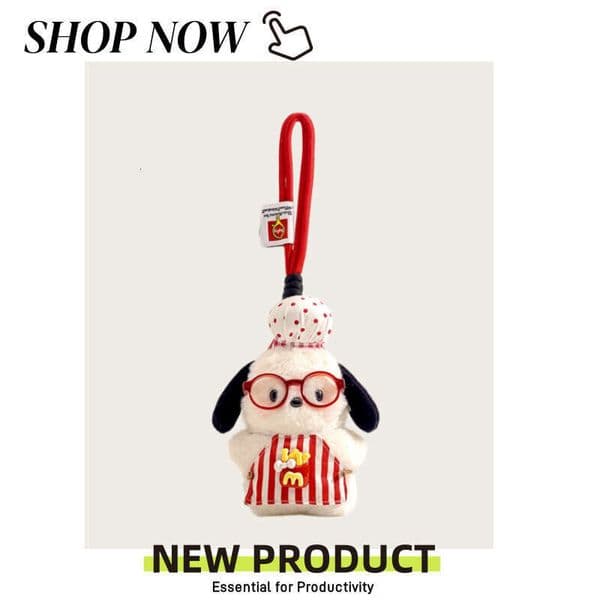 Cute Chef Plush Puppy Backpack Pendant Cartoon Doll Keychain Ornament High-end Gift