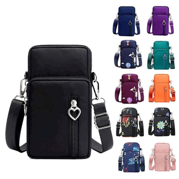 Womens Shoulder Bag Handbag Nylon Waterproof Mini Pocket Wallet Solid Color Wrist Bag Zipper Flip Small Bag260302BJ