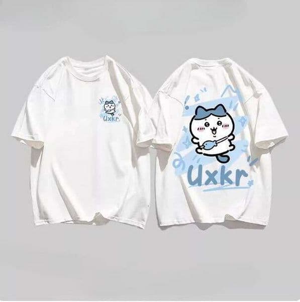MINISO Chiikawa Print T-Shirts Loose Casual Short Sleeve Round Neck Tees Women Men Couple Versatile Hot-selling Clothing H260311