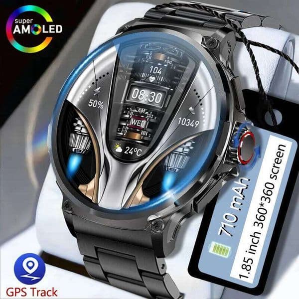 2026 New Men GPS Track Smart Watch 1.85 Inch Ultra HD AMOLED Screen 710 Mah Battery Call Smartwatch For Android IOS 26Y0312